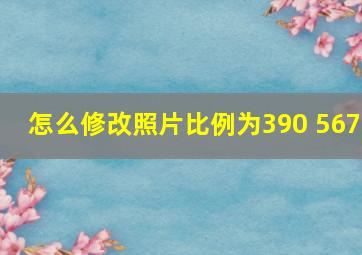 怎么修改照片比例为390 567